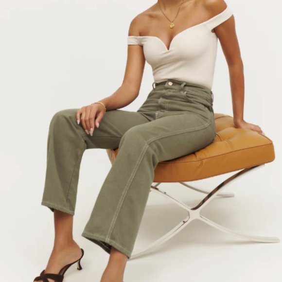 Never worn Reformation Cowboy High Rise Straight Jeans - Picture 5 of 11